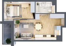 2 pokoje, mieszkanie 37,42 m², piętro 1, oferta nr C096, Grunwald Między Drzewami 3, Poznań, Grunwald, Grunwald Południe, ul. Unii Europejskiej / Smardzewska