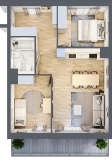 3 pokoje, mieszkanie 55,98 m², piętro 3, oferta nr D154, Grunwald Między Drzewami 3, Poznań, Grunwald, Grunwald Południe, ul. Unii Europejskiej / Smardzewska