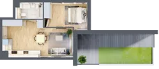 2 pokoje, mieszkanie 38,44 m², parter, oferta nr D121, Grunwald Między Drzewami 3, Poznań, Grunwald, Grunwald Południe, ul. Unii Europejskiej / Smardzewska