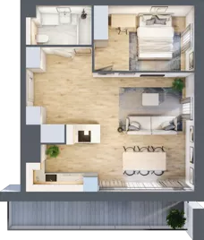 2 pokoje, mieszkanie 52,34 m², piętro 4, oferta nr D156, Grunwald Między Drzewami 3, Poznań, Grunwald, Grunwald Południe, ul. Unii Europejskiej / Smardzewska