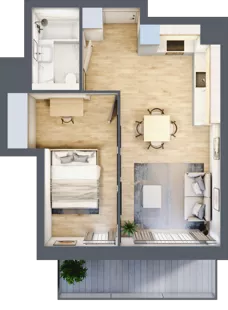 2 pokoje, mieszkanie 38,87 m², piętro 3, oferta nr D152, Grunwald Między Drzewami 3, Poznań, Grunwald, Grunwald Południe, ul. Unii Europejskiej / Smardzewska