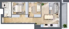 3 pokoje, mieszkanie 59,89 m², piętro 4, oferta nr E195, Grunwald Między Drzewami 3, Poznań, Grunwald, Grunwald Południe, ul. Unii Europejskiej / Smardzewska