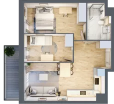 3 pokoje, mieszkanie 52,22 m², piętro 1, oferta nr E180, Grunwald Między Drzewami 3, Poznań, Grunwald, Grunwald Południe, ul. Unii Europejskiej / Smardzewska