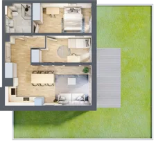 3 pokoje, mieszkanie 54,51 m², parter, oferta nr F206, Grunwald Między Drzewami 3, Poznań, Grunwald, Grunwald Południe, ul. Unii Europejskiej / Smardzewska