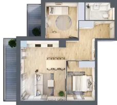 3 pokoje, mieszkanie 60,80 m², piętro 2, oferta nr F224, Grunwald Między Drzewami 3, Poznań, Grunwald, Grunwald Południe, ul. Unii Europejskiej / Smardzewska