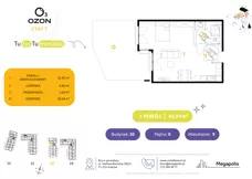 1 pokój, mieszkanie 44,00 m², parter, oferta nr 9.3, Osiedle Ozon - Etap VII, Kraków, Prądnik Biały, Górka Narodowa, ul. Stefana Banacha/ul. Fryderyka Schillinga