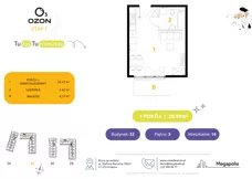 1 pokój, mieszkanie 28,96 m², piętro 3, oferta nr 14.32, Osiedle Ozon - Etap VII, Kraków, Prądnik Biały, Górka Narodowa, ul. Stefana Banacha/ul. Fryderyka Schillinga