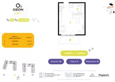 1 pokój, mieszkanie 28,96 m², piętro 4, oferta nr 18.32, Osiedle Ozon - Etap VII, Kraków, Prądnik Biały, Górka Narodowa, ul. Stefana Banacha/ul. Fryderyka Schillinga