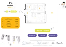 2 pokoje, mieszkanie 35,26 m², piętro 2, oferta nr 29.34, Osiedle Ozon - Etap VII, Kraków, Prądnik Biały, Górka Narodowa, ul. Stefana Banacha/ul. Fryderyka Schillinga