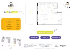 2 pokoje, mieszkanie 55,37 m², parter, oferta nr 5.3, Osiedle Ozon - Etap VII, Kraków, Prądnik Biały, Górka Narodowa, ul. Stefana Banacha/ul. Fryderyka Schillinga