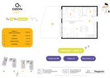 2 pokoje, mieszkanie 35,26 m², piętro 2, oferta nr 29.34, Osiedle Ozon - Etap VII, Kraków, Prądnik Biały, Górka Narodowa, ul. Stefana Banacha/ul. Fryderyka Schillinga