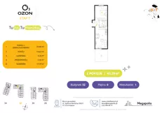 2 pokoje, mieszkanie 43,19 m², parter, oferta nr 1.32, Osiedle Ozon - Etap VII, Kraków, Prądnik Biały, Górka Narodowa, ul. Stefana Banacha/ul. Fryderyka Schillinga