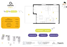 2 pokoje, mieszkanie 45,22 m², parter, oferta nr 20.28, Osiedle Ozon - Etap VII, Kraków, Prądnik Biały, Górka Narodowa, ul. Stefana Banacha/ul. Fryderyka Schillinga
