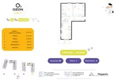 3 pokoje, mieszkanie 69,66 m², piętro 1, oferta nr 6.28, Osiedle Ozon - Etap VII, Kraków, Prądnik Biały, Górka Narodowa, ul. Stefana Banacha/ul. Fryderyka Schillinga