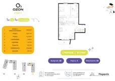 3 pokoje, mieszkanie 82,65 m², piętro 3, oferta nr 50.28, Osiedle Ozon - Etap VII, Kraków, Prądnik Biały, Górka Narodowa, ul. Stefana Banacha/ul. Fryderyka Schillinga