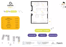 3 pokoje, mieszkanie 55,89 m², piętro 3, oferta nr 56.28, Osiedle Ozon - Etap VII, Kraków, Prądnik Biały, Górka Narodowa, ul. Stefana Banacha/ul. Fryderyka Schillinga