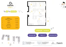 3 pokoje, mieszkanie 55,81 m², piętro 1, oferta nr 42.32, Osiedle Ozon - Etap VII, Kraków, Prądnik Biały, Górka Narodowa, ul. Stefana Banacha/ul. Fryderyka Schillinga
