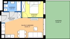 2 pokoje, mieszkanie 37,90 m², parter, oferta nr M2002, Osiedle Ozon - Etap VIII, Kraków, Prądnik Biały, Górka Narodowa, ul. Stefana Banacha/ul. Fryderyka Schillinga