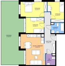 4 pokoje, mieszkanie 81,96 m², parter, oferta nr M2006, Osiedle Ozon - Etap VIII, Kraków, Prądnik Biały, Górka Narodowa, ul. Stefana Banacha/ul. Fryderyka Schillinga