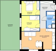 3 pokoje, mieszkanie 61,90 m², parter, oferta nr M4019, Osiedle Ozon - Etap VIII, Kraków, Prądnik Biały, Górka Narodowa, ul. Stefana Banacha/ul. Fryderyka Schillinga