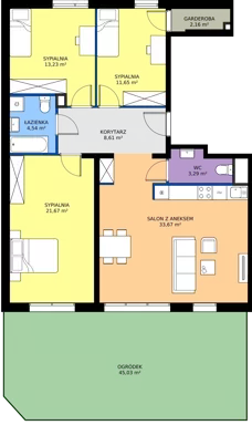 4 pokoje, mieszkanie 98,82 m², parter, oferta nr M4002, Osiedle Ozon - Etap VIII, Kraków, Prądnik Biały, Górka Narodowa, ul. Stefana Banacha/ul. Fryderyka Schillinga