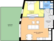 2 pokoje, mieszkanie 50,45 m², parter, oferta nr M4021, Osiedle Ozon - Etap VIII, Kraków, Prądnik Biały, Górka Narodowa, ul. Stefana Banacha/ul. Fryderyka Schillinga