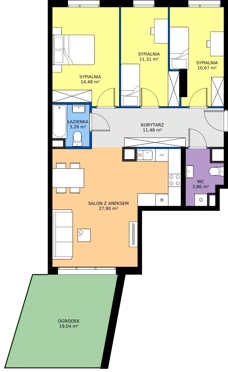 4 pokoje, mieszkanie 82,98 m², parter, oferta nr M4013, Osiedle Ozon - Etap VIII, Kraków, Prądnik Biały, Górka Narodowa, ul. Stefana Banacha/ul. Fryderyka Schillinga