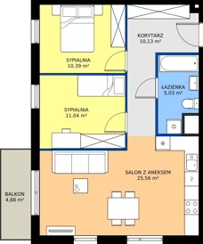 3 pokoje, mieszkanie 62,15 m², piętro 1, oferta nr M4028, Osiedle Ozon - Etap VIII, Kraków, Prądnik Biały, Górka Narodowa, ul. Stefana Banacha/ul. Fryderyka Schillinga