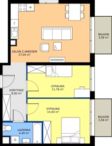 3 pokoje, mieszkanie 65,71 m², parter, oferta nr M4014, Osiedle Ozon - Etap VIII, Kraków, Prądnik Biały, Górka Narodowa, ul. Stefana Banacha/ul. Fryderyka Schillinga
