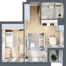 2 pokoje, mieszkanie 36,68 m², piętro 2, oferta nr A11, Dom Hygge Twin, Warszawa, Mokotów, Sielce, ul. Bobrowiecka 4B