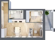 2 pokoje, mieszkanie 39,64 m², piętro 2, oferta nr A10, Dom Hygge Twin, Warszawa, Mokotów, Sielce, ul. Bobrowiecka 4B