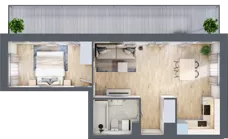 2 pokoje, mieszkanie 43,25 m², piętro 2, oferta nr A12, Dom Hygge Twin, Warszawa, Mokotów, Sielce, ul. Bobrowiecka 4B