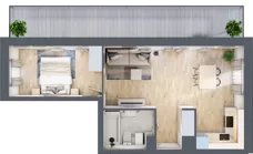 2 pokoje, mieszkanie 43,25 m², piętro 3, oferta nr A18, Dom Hygge Twin, Warszawa, Mokotów, Sielce, ul. Bobrowiecka 4B