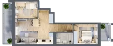 3 pokoje, mieszkanie 52,25 m², piętro 2, oferta nr B8, Dom Hygge Twin, Warszawa, Mokotów, Sielce, ul. Bobrowiecka 4B