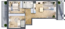 3 pokoje, mieszkanie 65,92 m², piętro 1, oferta nr A1, Dom Hygge Twin, Warszawa, Mokotów, Sielce, ul. Bobrowiecka 4B