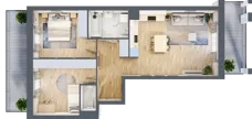 3 pokoje, mieszkanie 65,92 m², piętro 2, oferta nr A7, Dom Hygge Twin, Warszawa, Mokotów, Sielce, ul. Bobrowiecka 4B