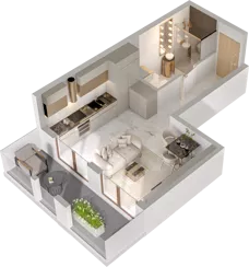 1 pokój, mieszkanie 28,21 m², piętro 1, oferta nr A/A2-4-4, Gemini G-7, Kielce, Centrum, ul. Górna 7
