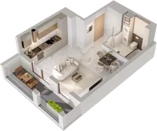 1 pokój, mieszkanie 31,34 m², piętro 9, oferta nr B/B10-6-173, Gemini G-7, Kielce, Centrum, ul. Górna 7