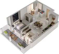 2 pokoje, mieszkanie 42,24 m², piętro 5, oferta nr A/A6-7-43, Gemini G-7, Kielce, Centrum, ul. Górna 7