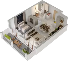 2 pokoje, mieszkanie 42,20 m², piętro 7, oferta nr A/A8-7-61, Gemini G-7, Kielce, Centrum, ul. Górna 7