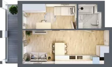 2 pokoje, mieszkanie 36,60 m², piętro 1, oferta nr A/A2-6-6, Gemini G-7, Kielce, Centrum, ul. Górna 7