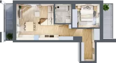 2 pokoje, mieszkanie 45,40 m², piętro 2, oferta nr A/A3-8-17, Gemini G-7, Kielce, Centrum, ul. Górna 7
