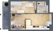 2 pokoje, mieszkanie 36,60 m², piętro 4, oferta nr A/A5-6-33, Gemini G-7, Kielce, Centrum, ul. Górna 7