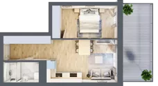 2 pokoje, mieszkanie 38,73 m², piętro 1, oferta nr B/B2-5-92, Gemini G-7, Kielce, Centrum, ul. Górna 7
