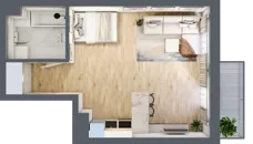 1 pokój, mieszkanie 39,53 m², piętro 2, oferta nr B/B3-6-103, Gemini G-7, Kielce, Centrum, ul. Górna 7