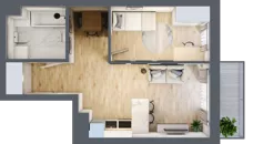 2 pokoje, mieszkanie 38,82 m², piętro 3, oferta nr B/B4-6-113, Gemini G-7, Kielce, Centrum, ul. Górna 7