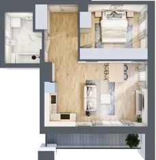 2 pokoje, mieszkanie 46,05 m², piętro 9, oferta nr B/B10-4-171, Gemini G-7, Kielce, Centrum, ul. Górna 7