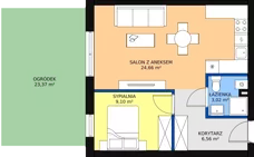 2 pokoje, mieszkanie 43,23 m², parter, oferta nr B.0.3, Skandinavia, Gdańsk, Orunia Górna-Gdańsk Południe, ul. Wielkopolska 66
