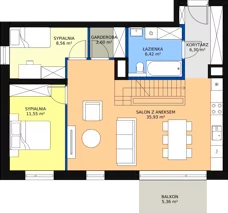 4 pokoje, mieszkanie 71,42 m², piętro 4, oferta nr 36, Apartamenty Mikusińskiego, Katowice, Wełnowiec-Józefowiec, ul. prof. Mikusińskiego / Józefowska
