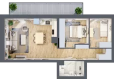 3 pokoje, mieszkanie 55,27 m², piętro 3, oferta nr 48, Nove Diamentowe, Konin, Osiedle Władysława Sikorskiego, ul. Topazowa 28